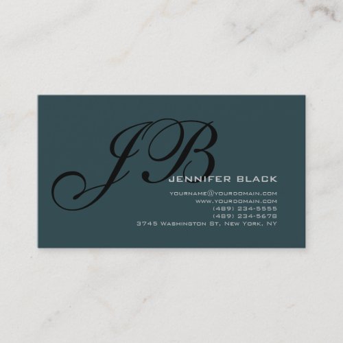 Monogram Indigo Black Consultant Business Card