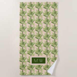 Monogram Indoor Oasis Palm Tree Pattern Beach Towel