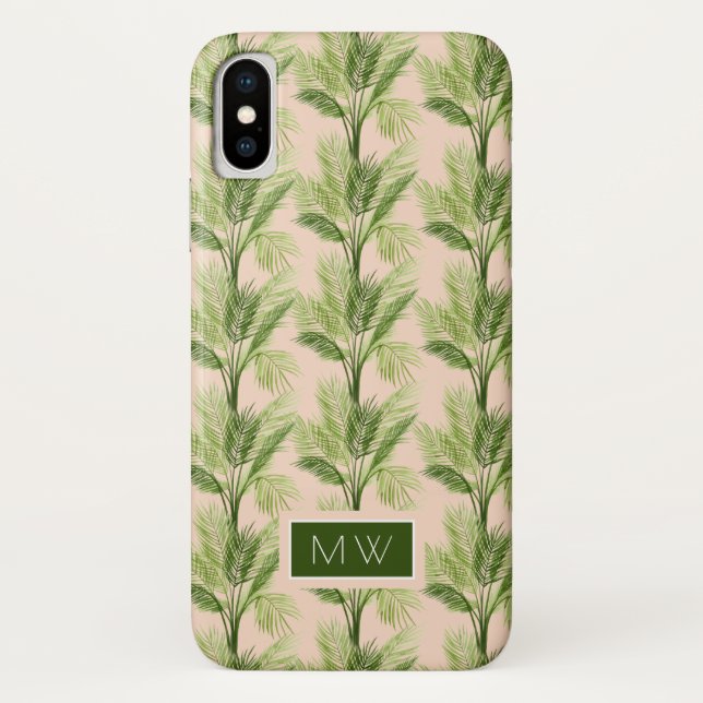 Monogram | Indoor Oasis | Palm Tree Pattern Case-Mate iPhone Case (Back)