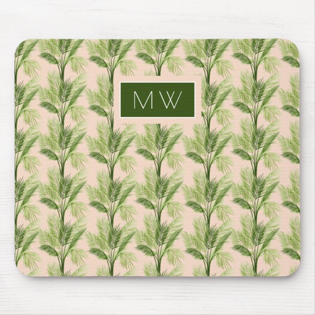 Monogram | Indoor Oasis | Palm Tree Pattern Mouse Pad (Front)