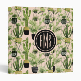 Monogram Indoor Oasis Plant Lineup Pattern 3 Ring Binder