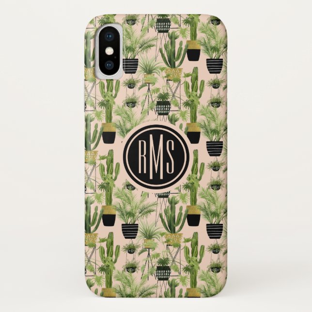 Monogram | Indoor Oasis | Plant Lineup Pattern Case-Mate iPhone Case (Back)