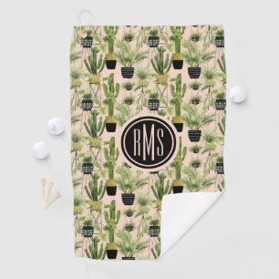 Monogram   Indoor Oasis   Plant Lineup Pattern Golf Towel
