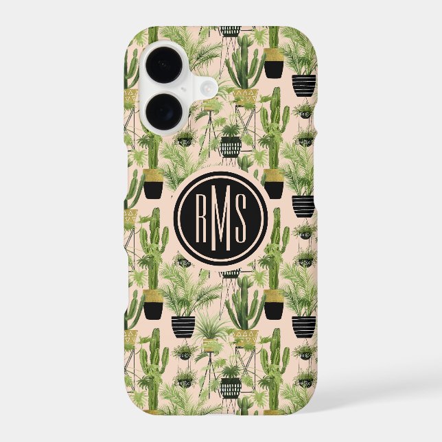 Monogram | Indoor Oasis | Plant Lineup Pattern Iphone Case (Back)