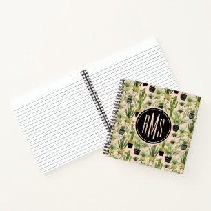 Monogram   Indoor Oasis   Plant Lineup Pattern Notebook