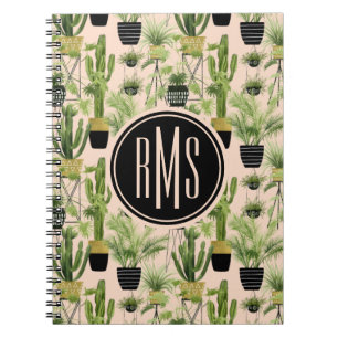 Monogram   Indoor Oasis   Plant Lineup Pattern Notebook