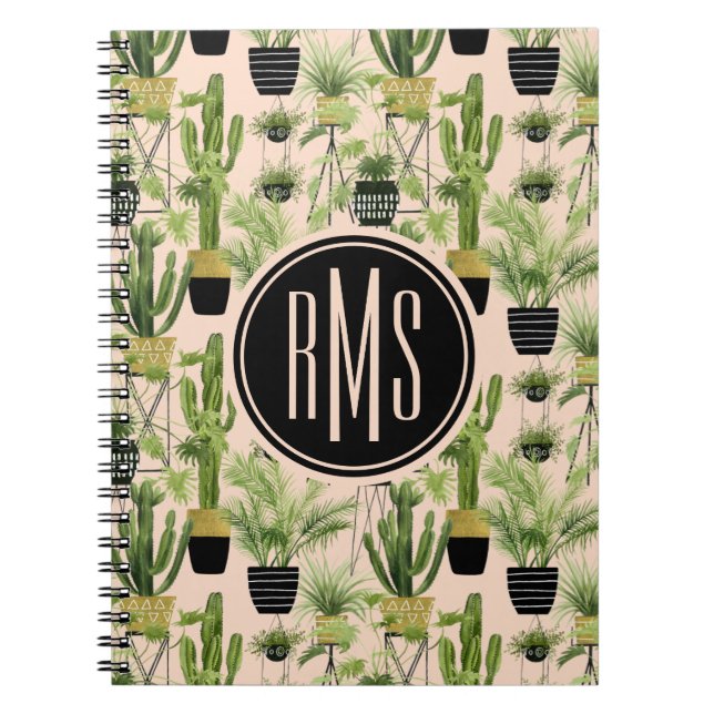 Monogram | Indoor Oasis | Plant Lineup Pattern Notebook (Front)