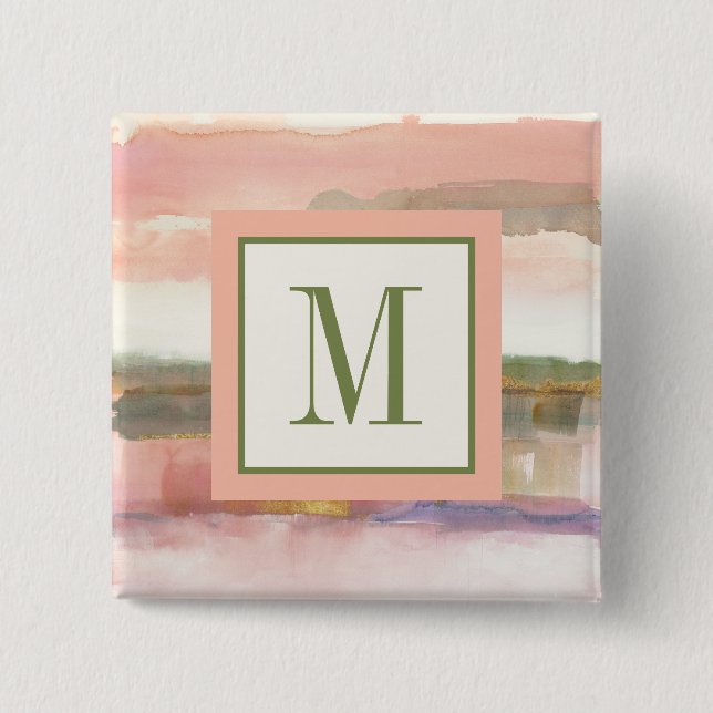 Monogram | Influence of Line and Color Gold Crop Button (Front)