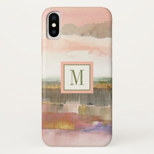 Monogram  Influence of Line and Color Gold Crop iPhone X Case