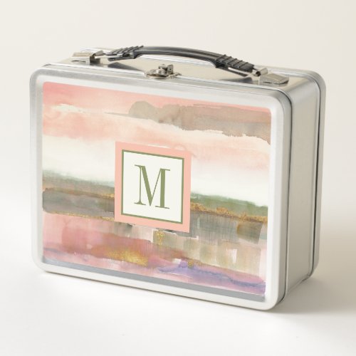 Monogram  Influence of Line and Color Gold Crop Metal Lunch Box