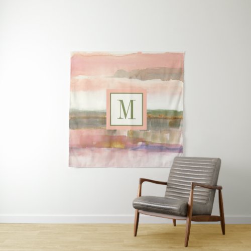 Monogram  Influence of Line and Color Gold Crop Tapestry