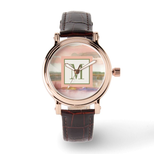Monogram | Influence of Line and Color Gold Crop Watch (Front)