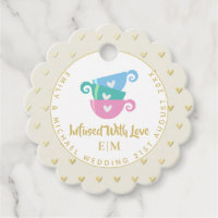 Monogram INFUSED WITH LOVE Wedding Baby Shower Favor Tags