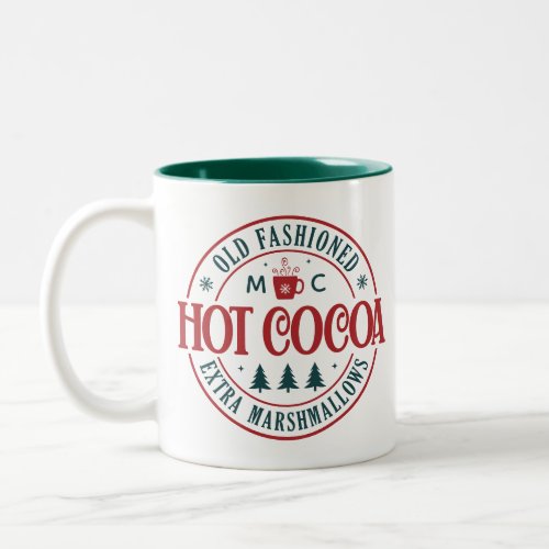 Monogram Inital Typography Hot Cocoa Two_Tone Coffee Mug
