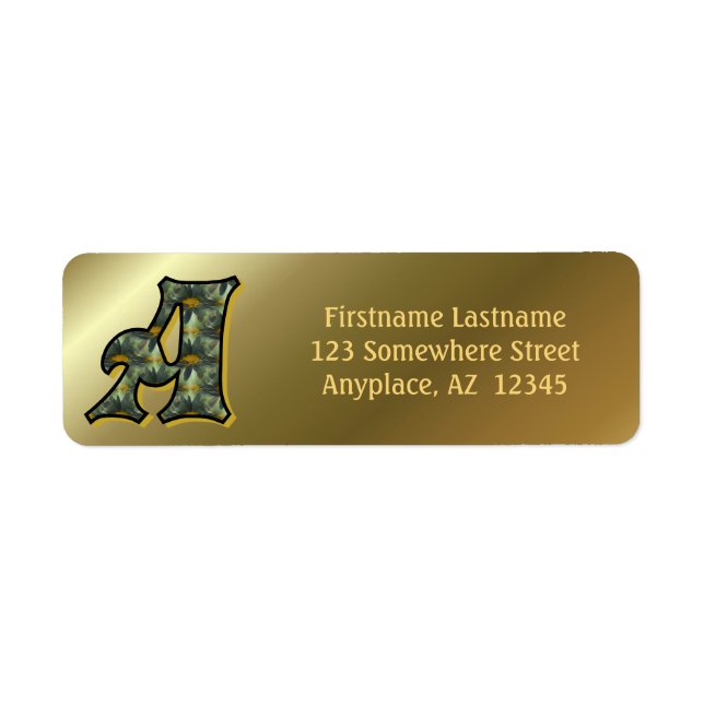 Monogram Initial A Daisies Art Return Address  Label (Front)