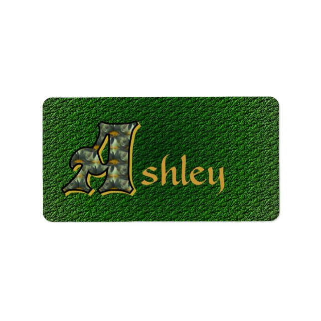 Monogram Initial A Daisy Floral Art Personalized Label (Front)