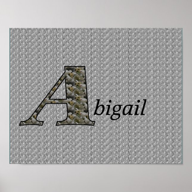 Monogram Initial A Hydrangea Flower Personalized Poster (Front)