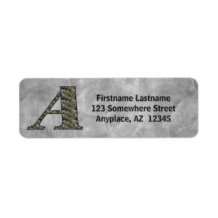 Monogram Initial A Hydrangea Return Address Label