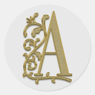 monogram initial A stickers