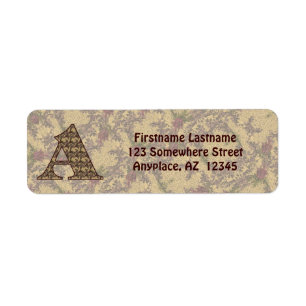 Monogram Initial A Vintage Floral Return Address Label
