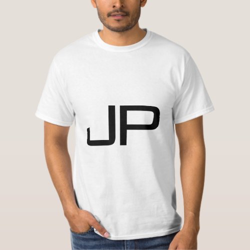 Monogram Initial Add Name Or Text Mens Modern T_Shirt