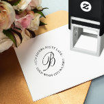 Monogram Initial Address or Wedding Classic Round Self-inking Stamp<br><div class="desc">Also available as a sticker in my shop. Customize with your Monogram. Circular Return Address Stamp. All text is customizable. Please contact me with any questions or special requests.</div>