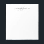 Monogram Initial and Full Name Personalized Notepad<br><div class="desc">This modern notepad features a simple  single line monogram with a highlighted initial.  Use the template form to add your personalization.</div>