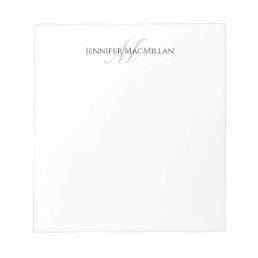 Monogram Initial and Full Name Personalized Notepad
