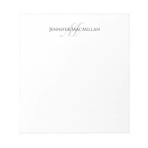 Monogram Initial and Full Name Personalized Notepad