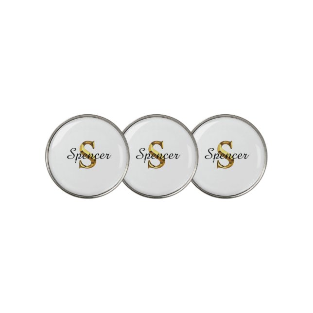 Monogram Initial and Name Personalized  Golf Ball Marker (3 Up)