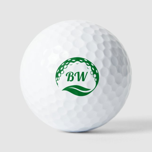 Monogram Initial and Name Personalized Golf Balls (Front)