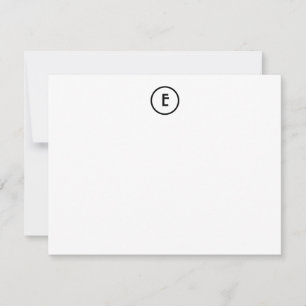 Monogram Initial Art Deco Vintage Elegant Flat Note Card