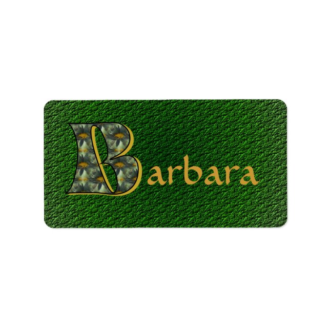 Monogram Initial B Daisies Floral Art Personalized Label (Front)