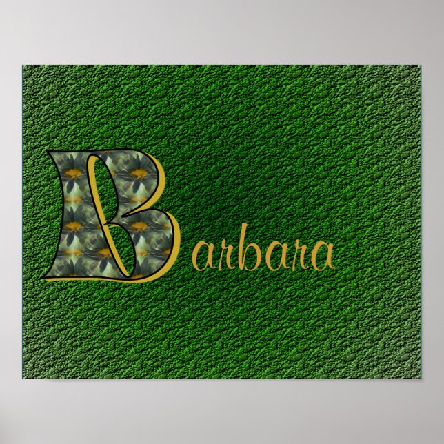 Monogram Initial B Daisies Floral Art Personalized Poster (Front)