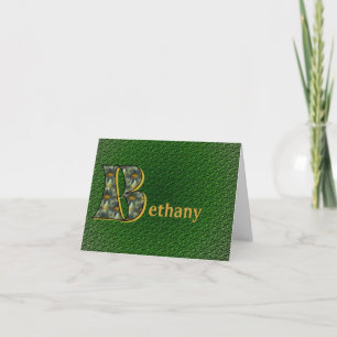 Monogram Initial B Daisies Foral Art Personalized Note Card
