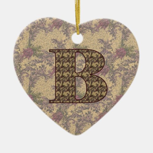 Monogram Initial B Elegant Floral Ornament