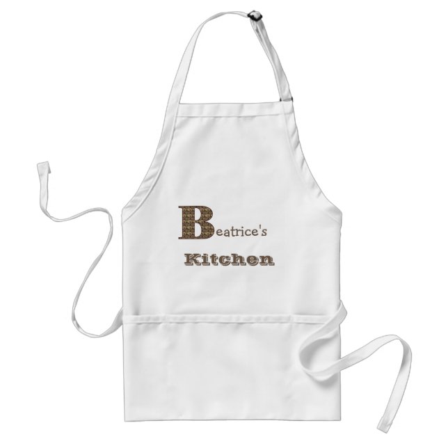 Monogram Initial B Floral Personalized Adult Apron (Front)