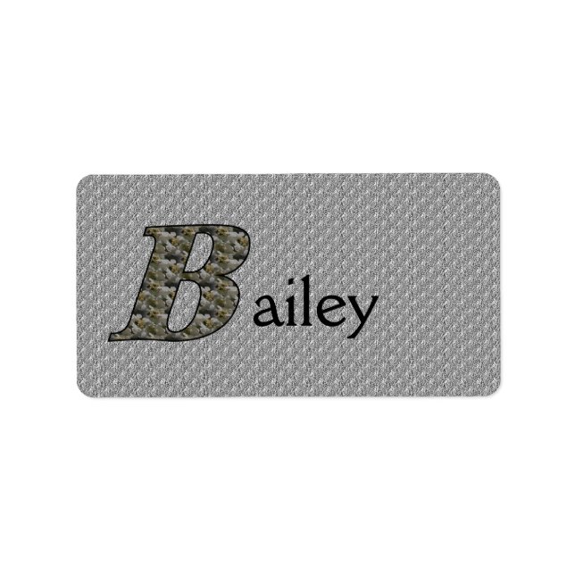 Monogram Initial B Hydrangea Flower Personalized Label (Front)