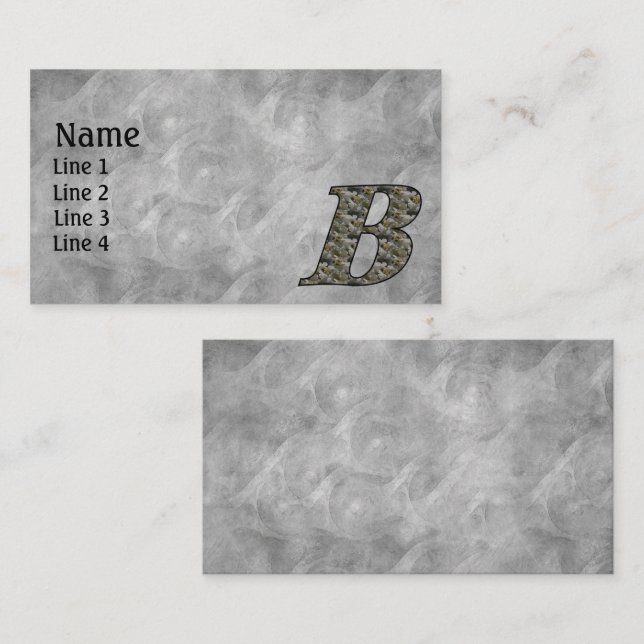 Monogram Initial B Hydrangea Flowers Business Card (Front/Back)