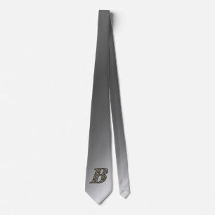 Monogram Initial B Hydrangea Flowers Neck Tie