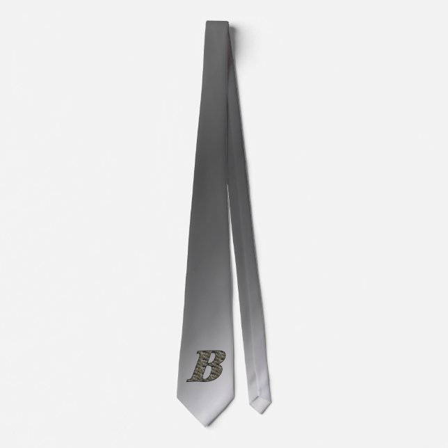 Monogram Initial B Hydrangea Flowers Neck Tie (Front)
