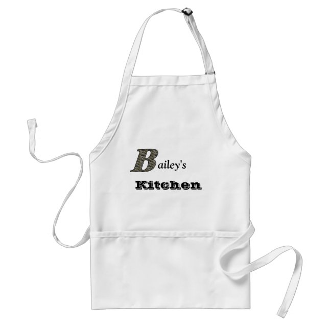 Monogram Initial B Hydrangea Flowers Personalized Adult Apron (Front)