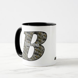 Monogram Initial B Hydrangea Flowers Personalized Mug