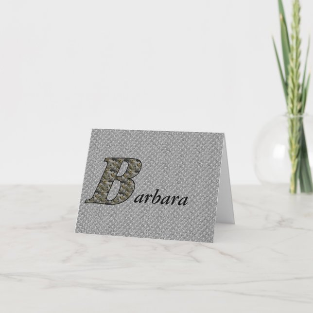 Monogram Initial B Hydrangea Flowers Personalized Note Card (Front)