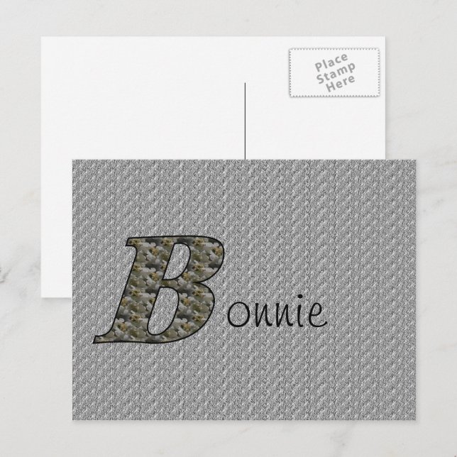 Monogram Initial B Hydrangea Flowers Personalized Postcard (Front/Back)