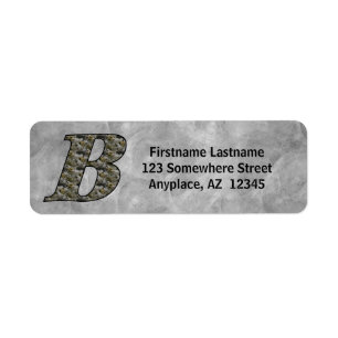 Monogram Initial B Hydrangea Return Address Label