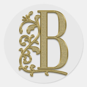 monogram initial B stickers