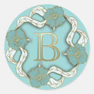 monogram initial B stickers