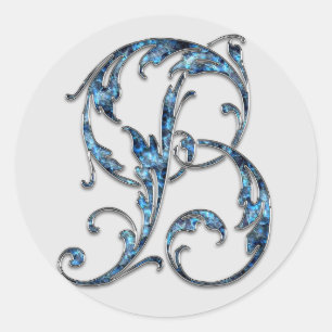 monogram initial B stickers
