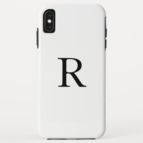 Monogram Initial Black And White Solid Color Cool iPhone XS Max Case